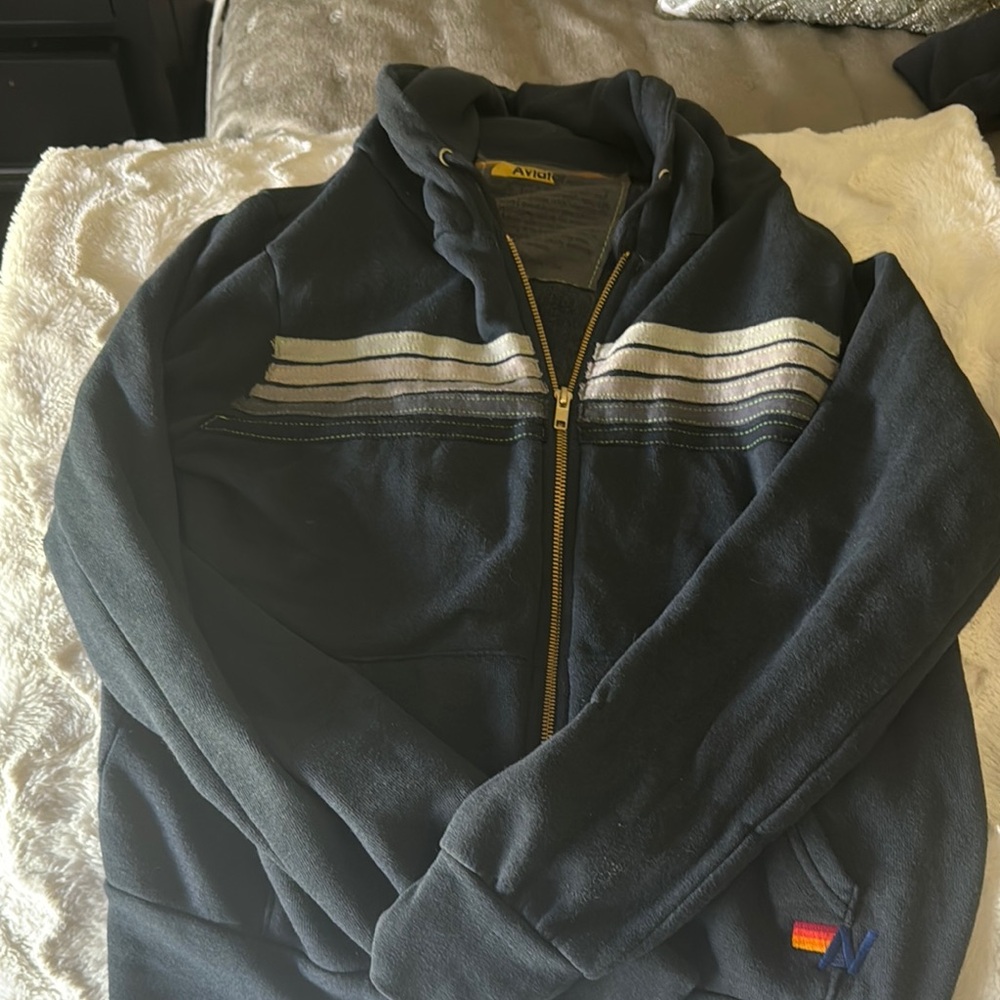 Aviator Nation charcoal gray Zip Up Sweater